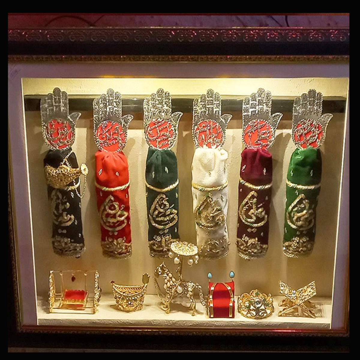 Beautiful Home Azakhana Frame Panjetan & Mola Abbas AS Alam High Quality Frame With Light