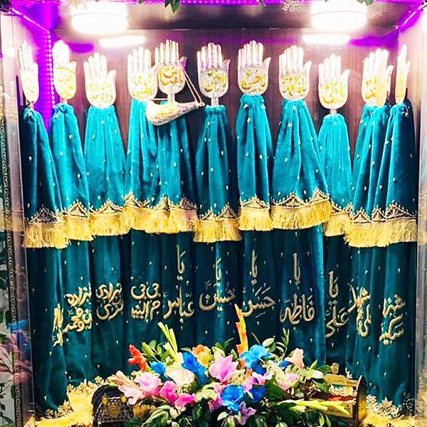 15th Pcs Masomeen as Alam With Mola Abbas AS Set AzaKhana Green Color