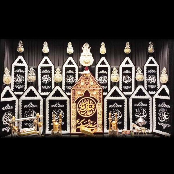 14 Masoomeen Alam and Panja for Aza Khana Black and Brown Velevet