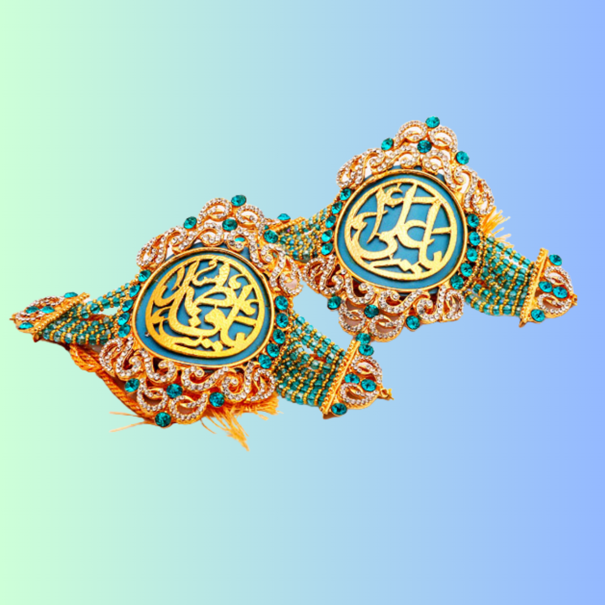 Ya Ali (as) and Ya Fatima (sa) Bluish Cyan Imamzamin