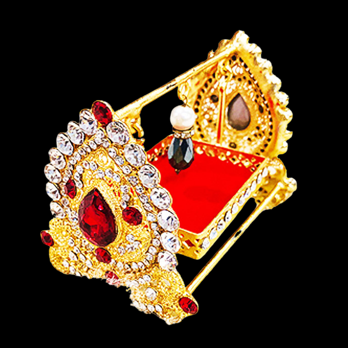 Kashi Jhula With Red & Zircon Stone Work